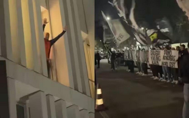  都體：尤文球迷來到酒店外支持新主帥，圖多爾向球迷們揮手致意