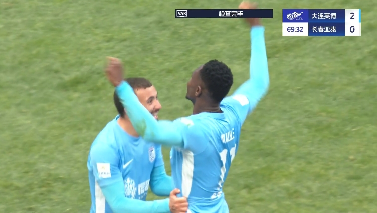  馬萊萊大連處子球！呂焯毅助攻馬萊萊破門，大連英博2-0亞泰